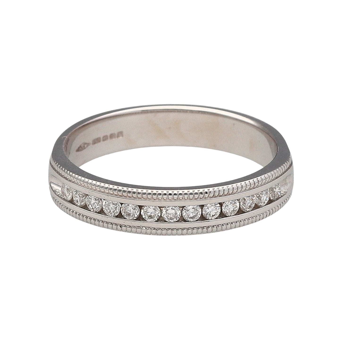18ct White Gold & Diamond Set Half Eternity Band Ring