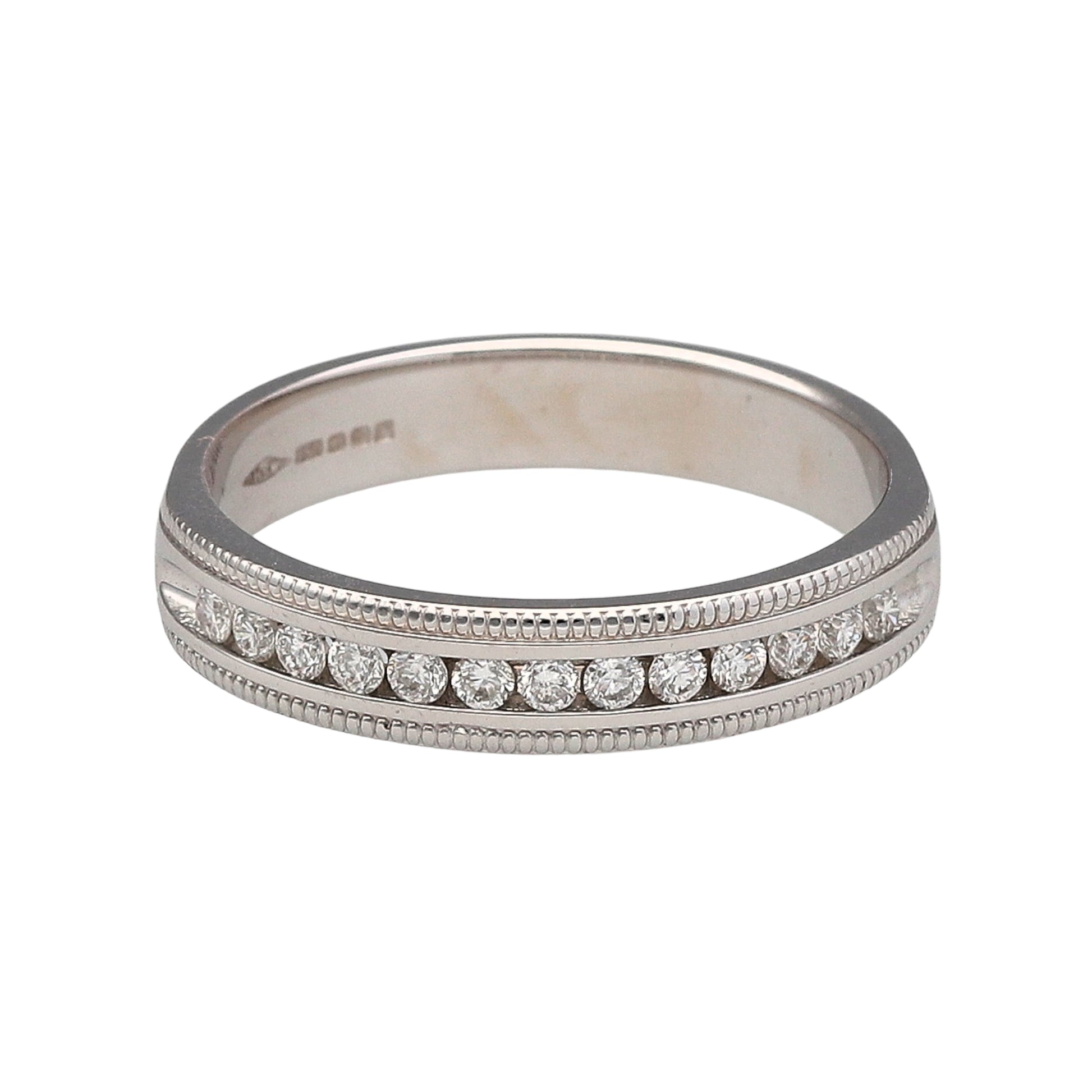 18ct White Gold & Diamond Set Half Eternity Band Ring