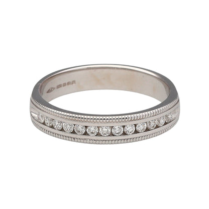 18ct White Gold & Diamond Set Half Eternity Band Ring