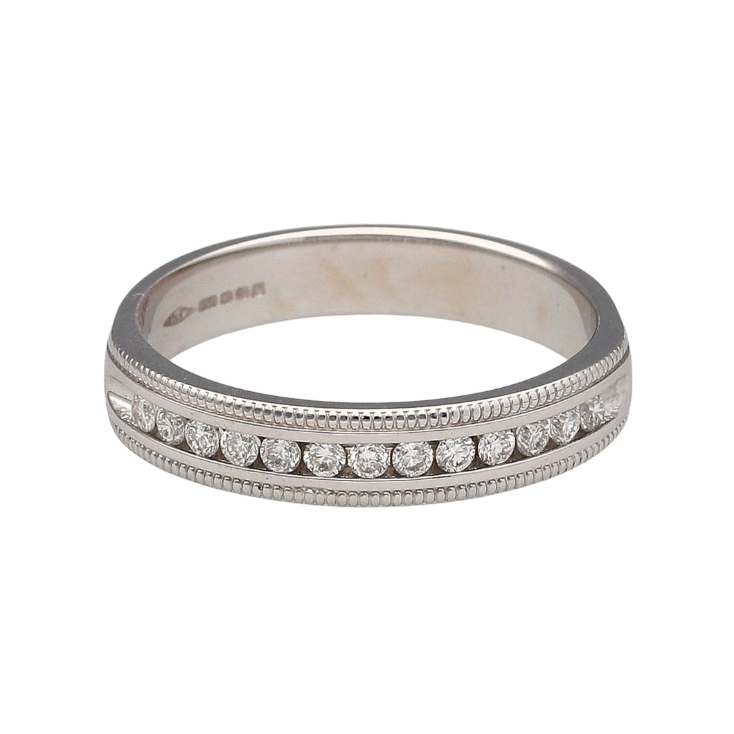 18ct White Gold & Diamond Set Half Eternity Band Ring