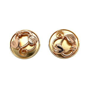 Preowned 9ct Yellow and Rose Gold Clogau Tree of Life Round Stud Earrings with the weight 5 grams