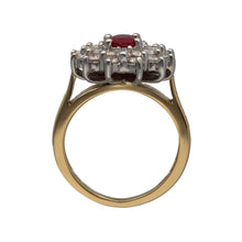 Load image into Gallery viewer, 18ct Gold Diamond &amp; Ruby Set Cluster Ring
