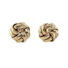 Load image into Gallery viewer, Preowned 9ct Yellow Gold 14mm Knot Stud Earrings with the weight 3.90 grams
