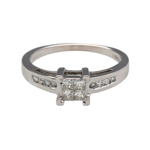 Load image into Gallery viewer, 18ct White Gold &amp; Diamond Illusion Set Princess Cut Solitaire Ring
