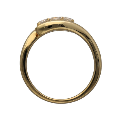 18ct Gold & Diamond Set Twist Trilogy Ring