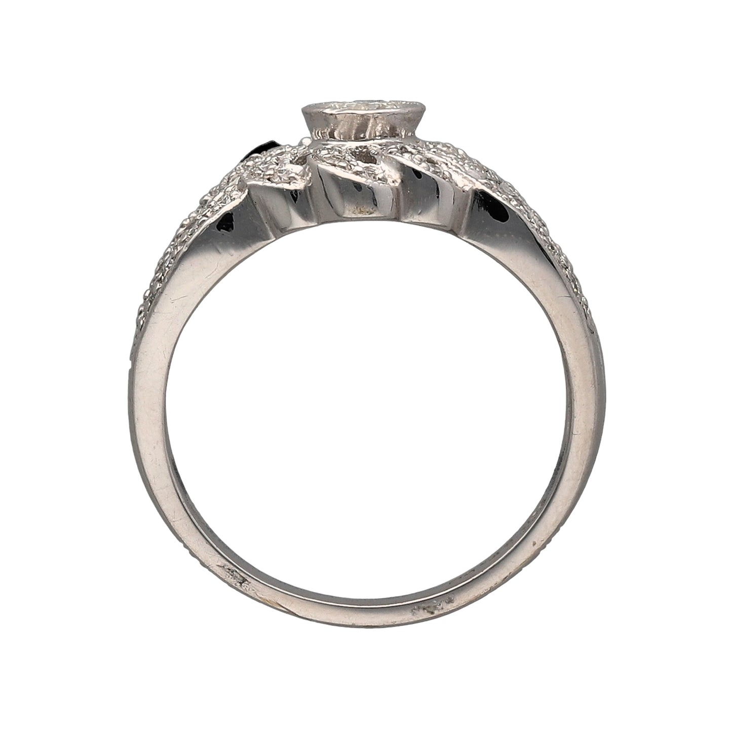18ct White Gold & Diamond Set Flower Ring