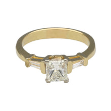 Load image into Gallery viewer, 14ct Gold &amp; Diamond Set Emerald Cut Solitaire Ring
