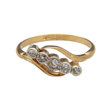 Load image into Gallery viewer, 18ct Gold &amp; Diamond Antique Five Stone Twist Ring
