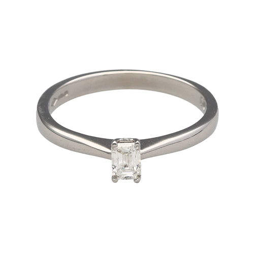 Platinum & Diamond Emerald Cut Solitaire Ring