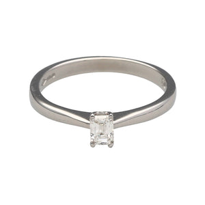 Platinum & Diamond Emerald Cut Solitaire Ring