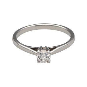 9ct White Gold & Diamond Set Solitaire Ring