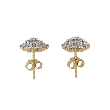 Load image into Gallery viewer, 9ct Gold &amp; Diamond Set Cluster Stud Earrings
