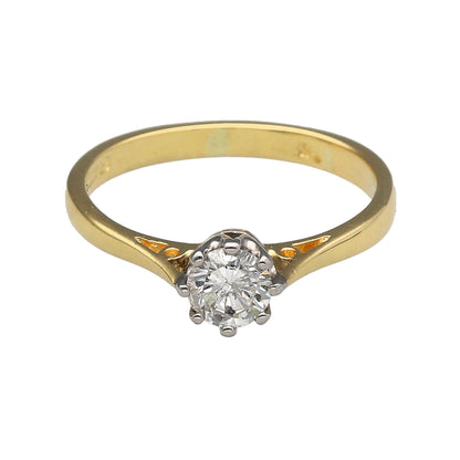18ct Gold & Diamond Set Solitaire Ring