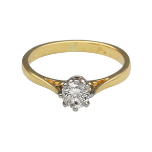 18ct Gold & Diamond Set Solitaire Ring