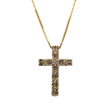 Load image into Gallery viewer, 14ct Gold &amp; Diamond Set Cross 20&quot; Necklace
