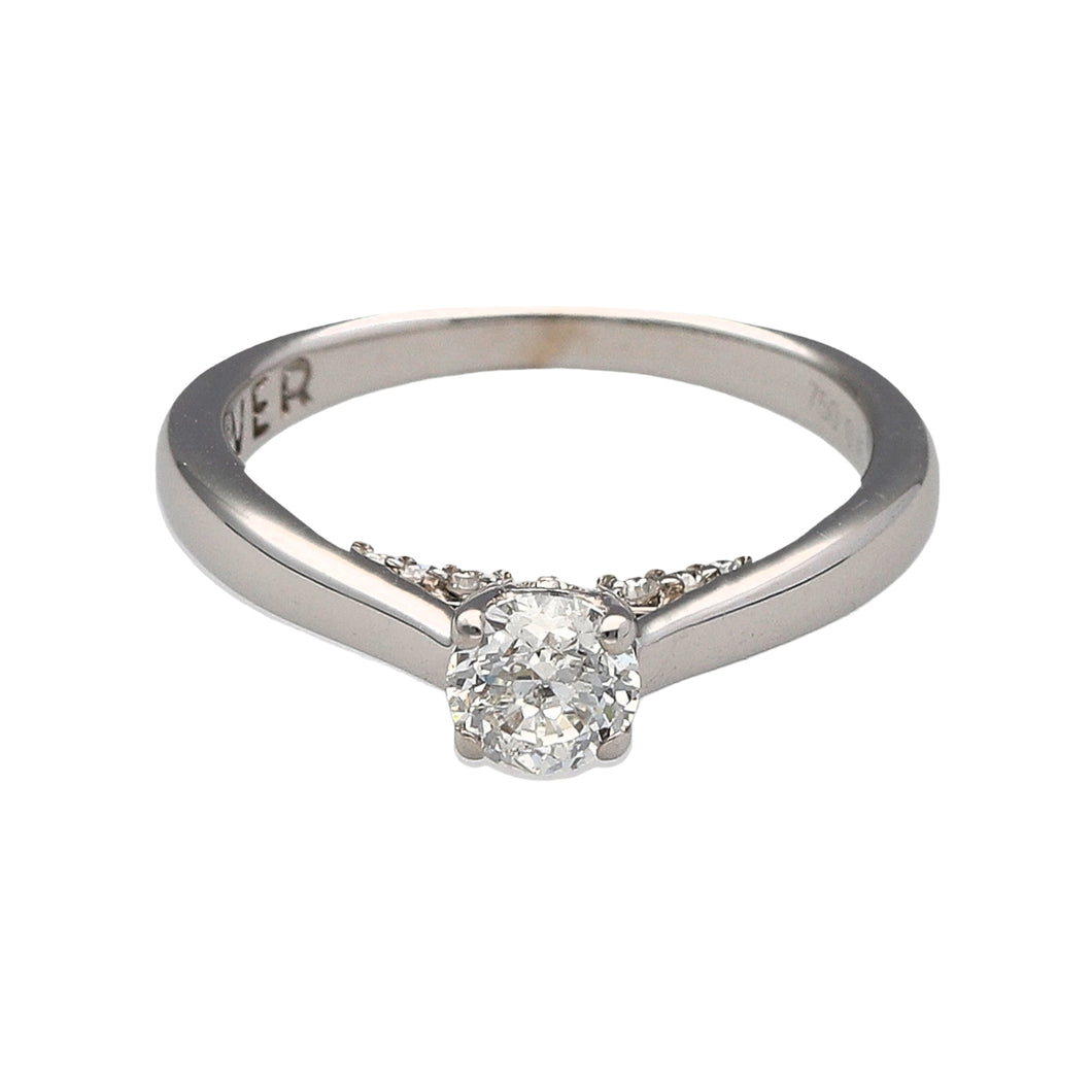 18ct White Gold & Diamond Set Solitaire Ring