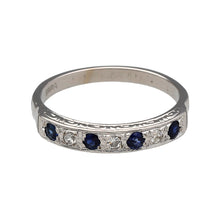 Load image into Gallery viewer, 18ct White Gold Diamond &amp; Sapphire Band Ring

