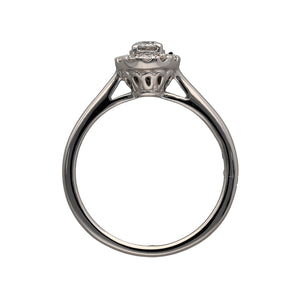 18ct White Gold & Diamond Set Halo Set Ring