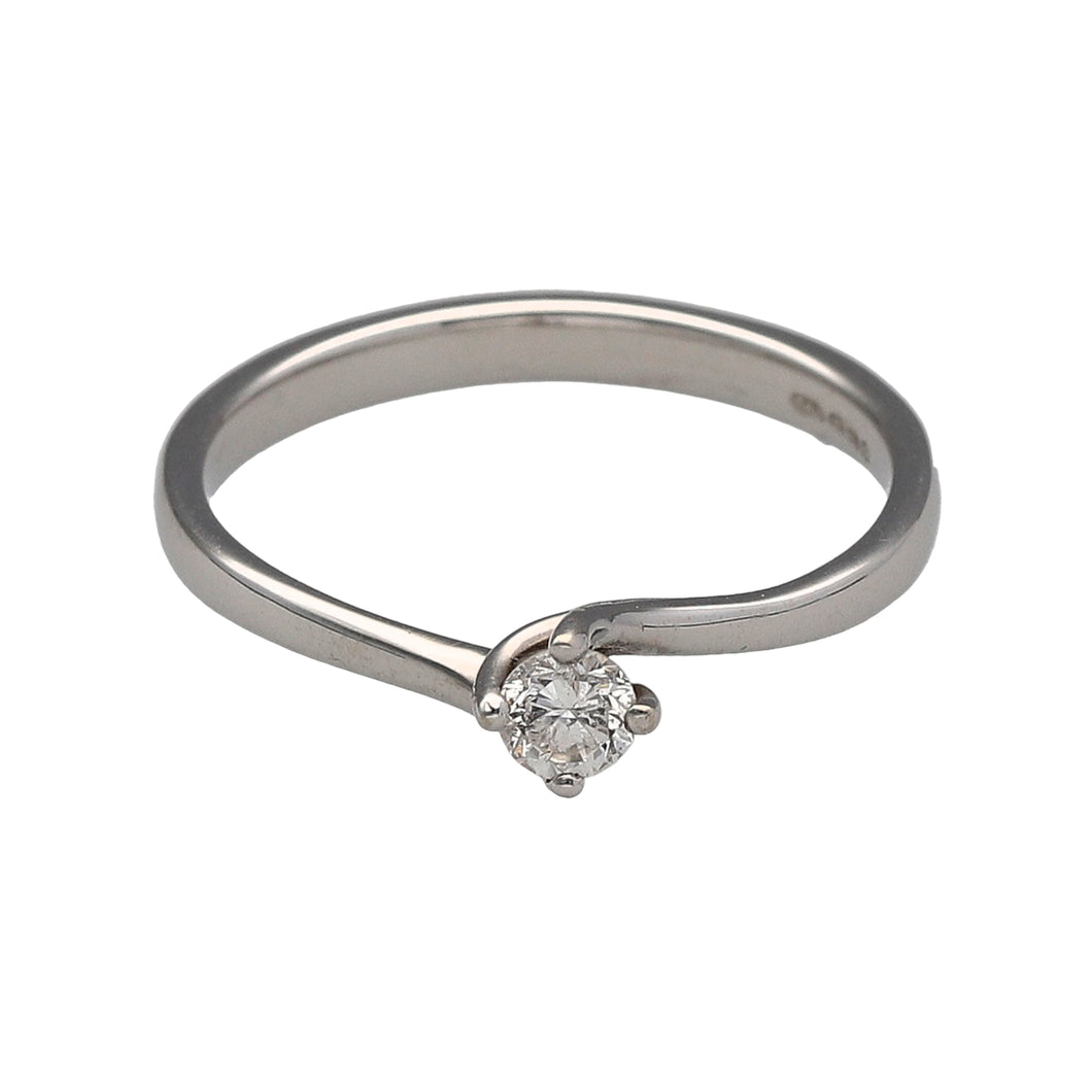 9ct White Gold & Diamond Solitaire Ring