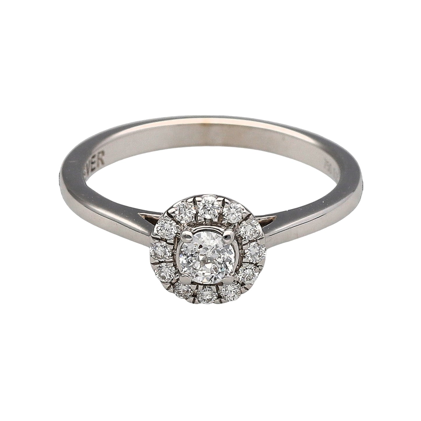 18ct White Gold & Diamond Set Halo Set Ring