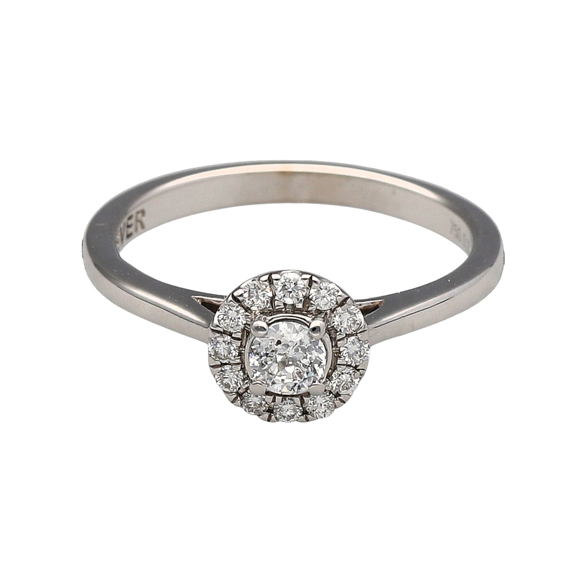 18ct White Gold & Diamond Set Halo Set Ring