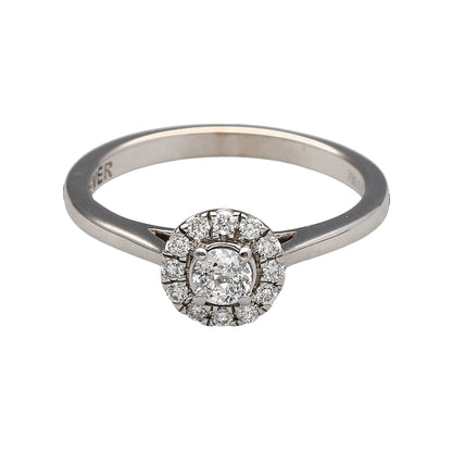 18ct White Gold & Diamond Set Halo Set Ring