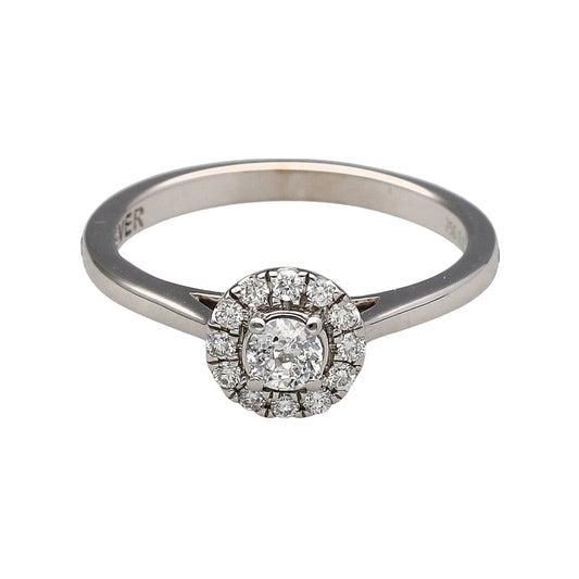 18ct White Gold & Diamond Set Halo Set Ring