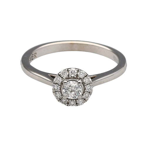 18ct White Gold & Diamond Set Halo Set Ring