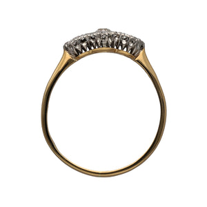 18ct Gold & Platinum Diamond Set Art Deco Cluster Ring