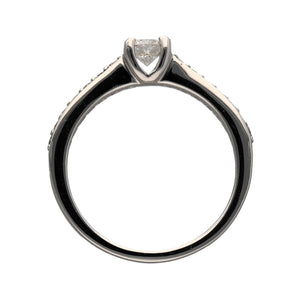 9ct White Gold & Diamond Set Solitaire Ring