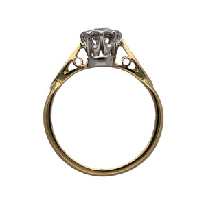 18ct Gold & Diamond Set Antique Style Solitaire Ring