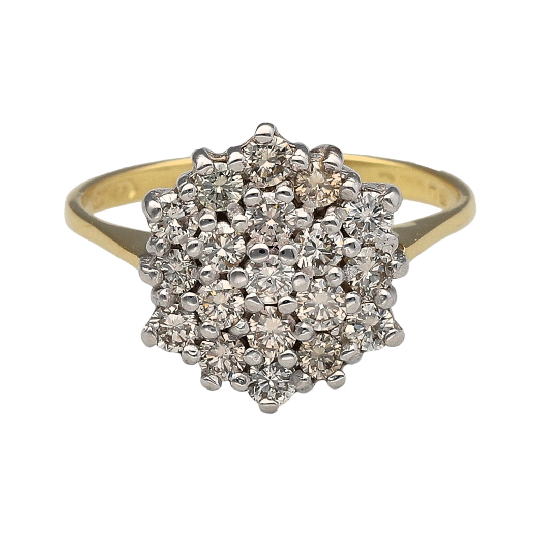 18ct Gold & Diamond Set Cluster Ring