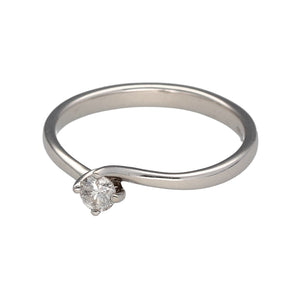 New 9ct White Gold & 0.15pts Diamond Solitaire Ring in size N with the weight 1.80 grams
