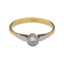 Load image into Gallery viewer, 18ct Gold &amp; Diamond Set Rubover Solitaire Ring

