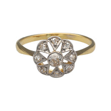 Load image into Gallery viewer, 18ct Gold &amp; Diamond Set Art Deco Style Flower Ring

