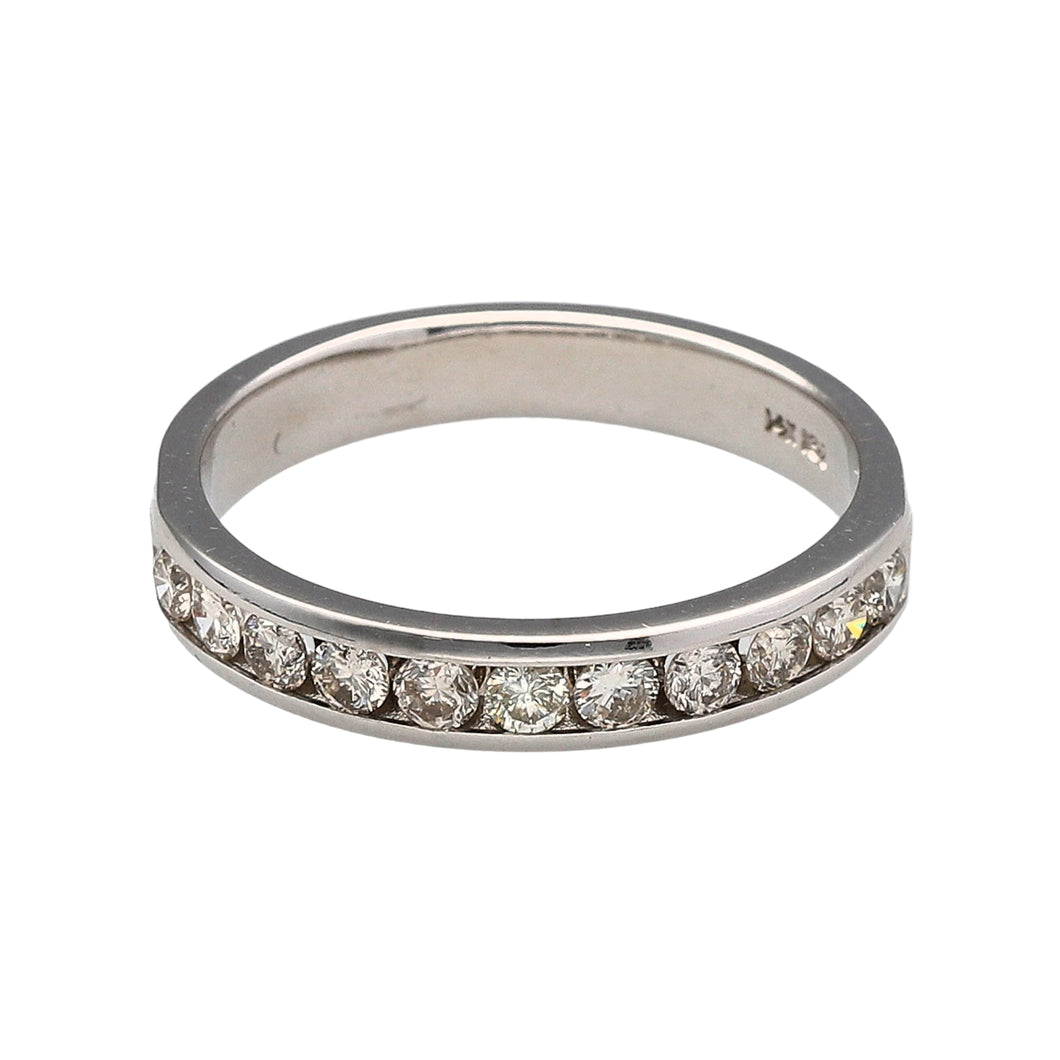 14ct White Gold & Diamond Set Band Ring