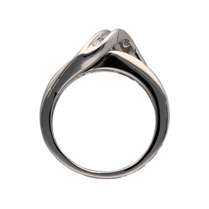14ct White Gold & Diamond Wrap Over Band Ring