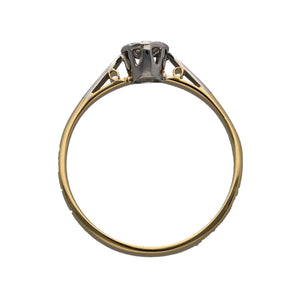 18ct Gold & Diamond Set Rubover Solitaire Ring