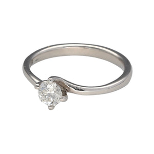New 9ct White Gold & 0.35pt Diamond Solitaire Ring in size K and a half with the weight 2.10 grams