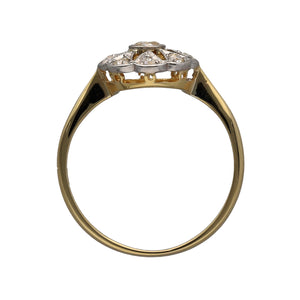 18ct Gold & Diamond Set Art Deco Style Flower Ring
