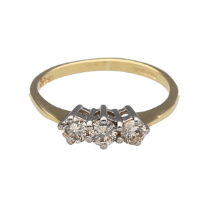 9ct Gold & Diamond Set Trilogy Ring