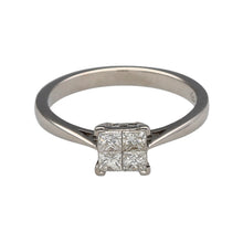 Load image into Gallery viewer, 18ct White Gold &amp; Diamond Illusion Set Solitaire Ring
