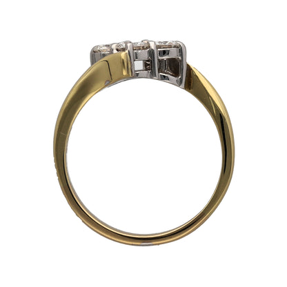 18ct Gold & Diamond Four Stone Cluster Twist Ring