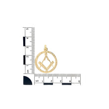 Load image into Gallery viewer, 9ct Gold Engraved Edge Open Masonic Pendant
