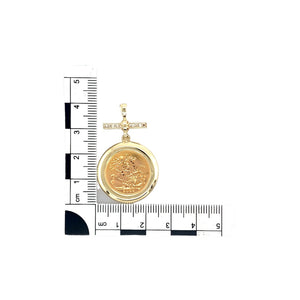 9ct Gold & Diamond Set Mount Pendant with 22ct Gold Half Sovereign