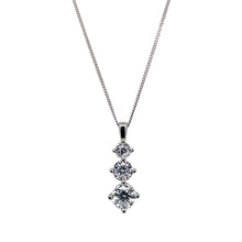 Load image into Gallery viewer, 9ct White Gold &amp; Cubic Zirconia Trilogy 18&quot; Necklace

