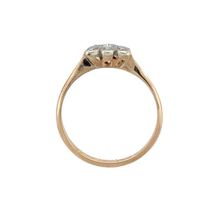 18ct Gold & Platinum Diamond Art Deco Style Cluster Ring