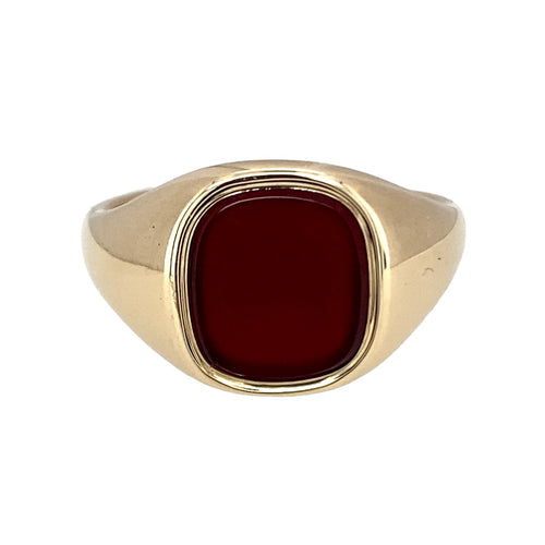 9ct Gold & Red Agate Set Signet Ring