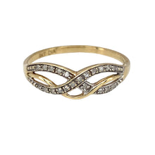 Load image into Gallery viewer, 9ct Gold &amp; Diamond Set Open Swirl Band Ring
