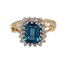 Load image into Gallery viewer, 9ct Gold Diamond &amp; Blue Topaz Set Cluster Ring
